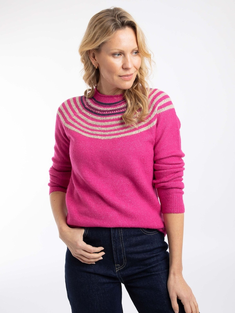 Rosa - Weird Fish Sinatra Gemusterter Strickpullover - Bild 1 von 7