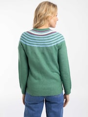 Grün - Weird Fish Sinatra Gemusterter Strickpullover - Bild 2 von 7