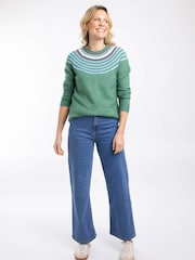 Grün - Weird Fish Sinatra Gemusterter Strickpullover - Bild 3 von 7