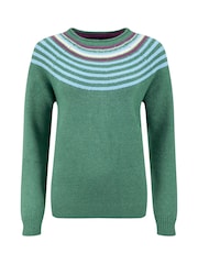 Grün - Weird Fish Sinatra Gemusterter Strickpullover - Bild 6 von 7