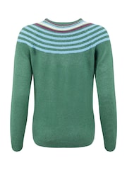 Grün - Weird Fish Sinatra Gemusterter Strickpullover - Bild 7 von 7