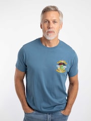 Weird Fish Blue Cod and Chips Back Print Artist T-Shirt - Image 1 of 5