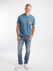 Weird Fish Blue Cod and Chips Back Print Artist T-Shirt - Image 3 of 5