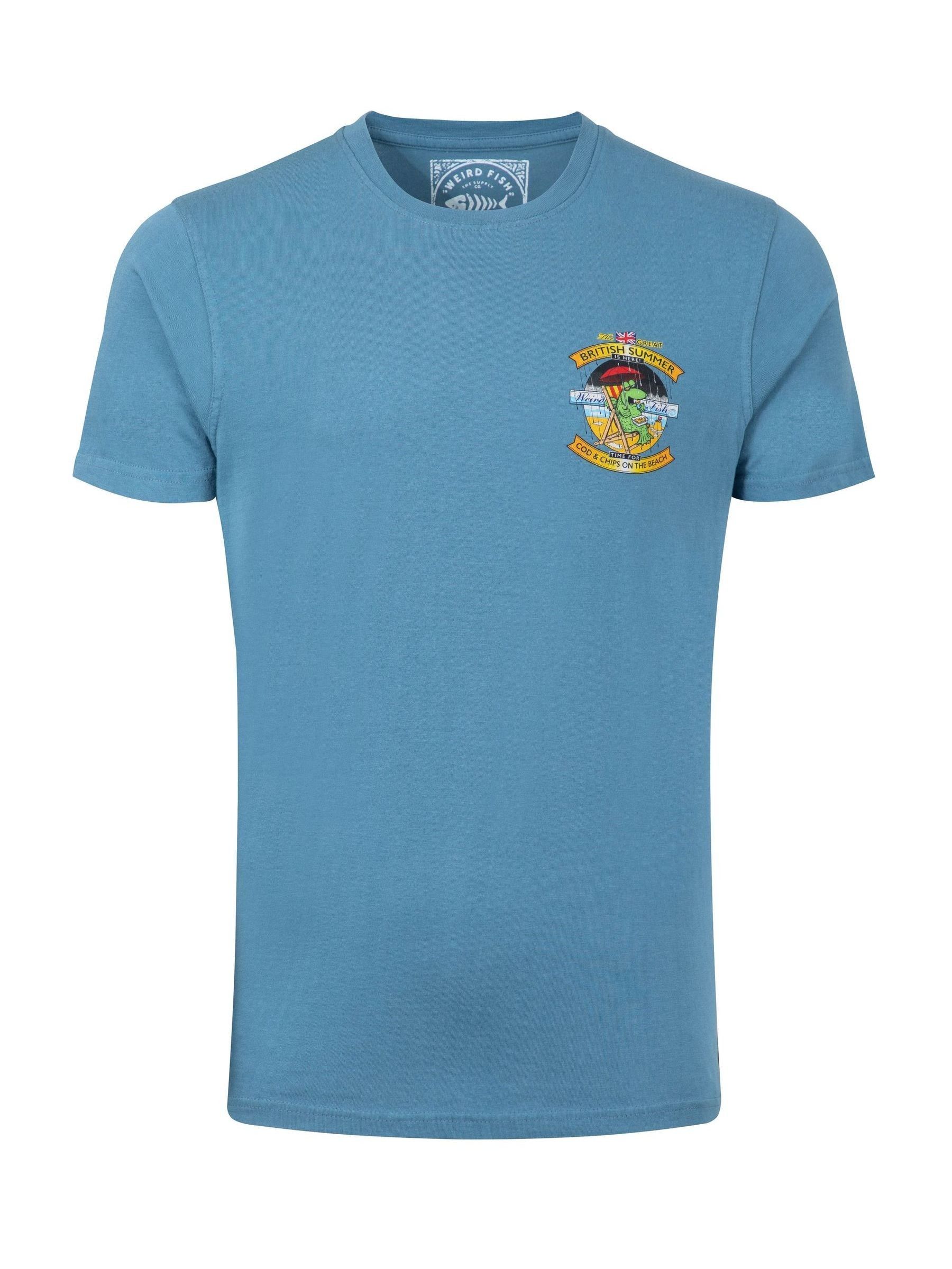 Buy Weird Fish Blue Cod and Chips Back Print Artist T-Shirt from