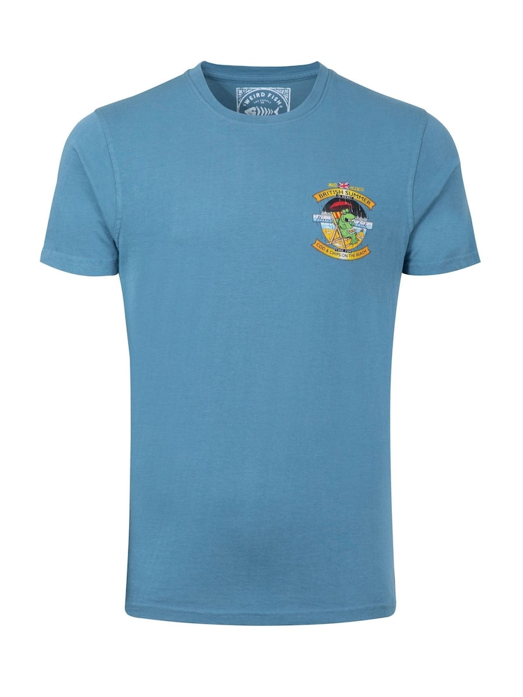 Weird Fish Blue Cod and Chips Back Print Artist T-Shirt - Image 5 of 5