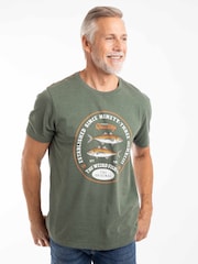 Weird Fish Green Fish Stamp Front Print Graphic T-Shirt - Image 1 of 6