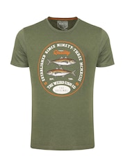Weird Fish Green Fish Stamp Front Print Graphic T-Shirt - Image 5 of 6