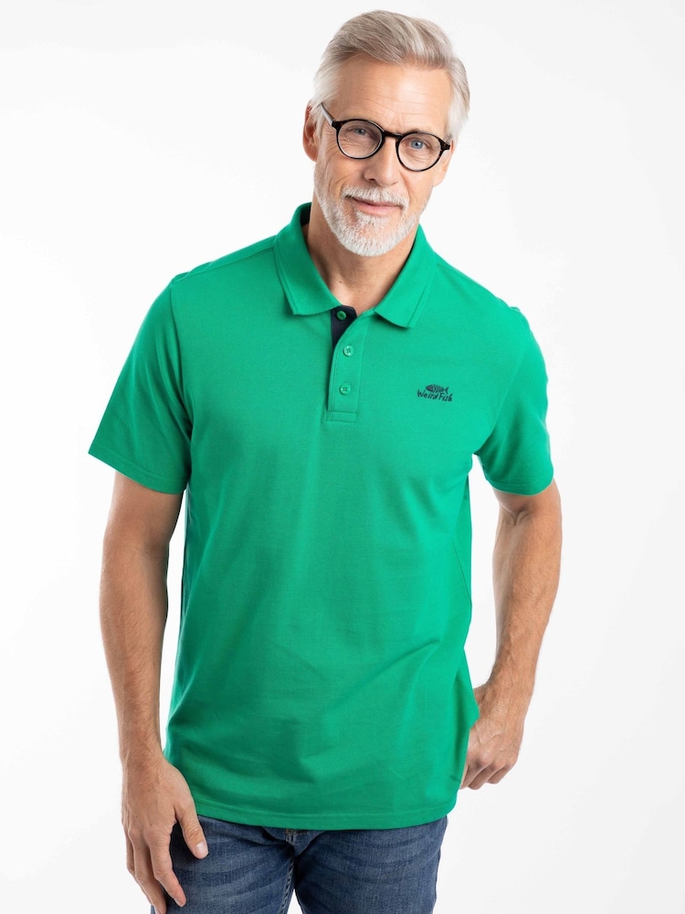 Weird Fish Light Green Miles Pique Cotton Polo Shirt - Image 1 of 7
