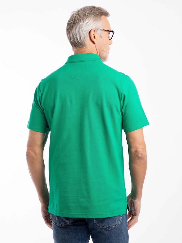 Weird Fish Light Green Miles Pique Cotton Polo Shirt - Image 2 of 7