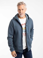 Weird Fish Blue Lockie Full Zip Bonded Fleece Hoodie - Image 1 of 7