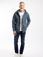 Weird Fish Blue Lockie Full Zip Bonded Fleece Hoodie - Image 3 of 7