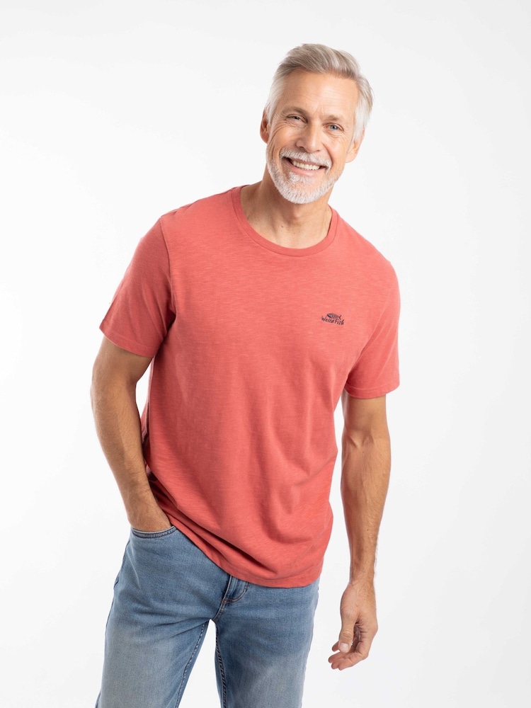 Weird Fish Light Red Fished Branded 100% Cotton T-Shirt - Image 1 of 6