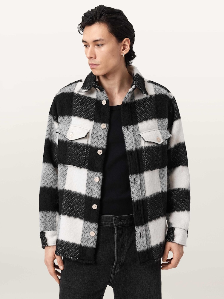 AllSaints Black River Long Sleeve Shirt - Image 1 of 7