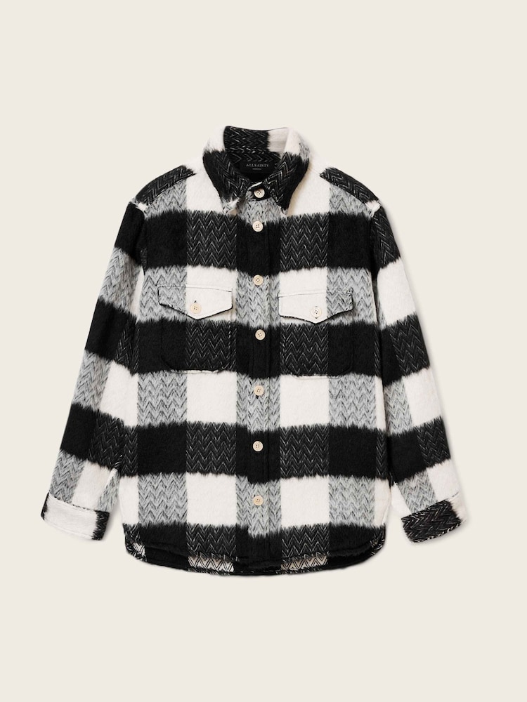 AllSaints Black River Long Sleeve Shirt - Image 7 of 7