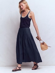 Boden Blue Valentina Linen Skirt - Image 1 of 5