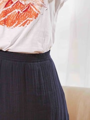 Weird Fish Blue Lathika Double Cloth Tiered Midi Skirt - Image 3 of 6