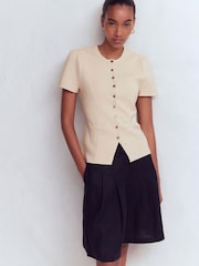 Boden Cream Short Sleeve Knitted Cardigan - Image 1 of 8