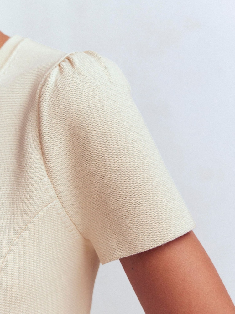 Boden Cream Short Sleeve Knitted Cardigan - Image 2 of 8