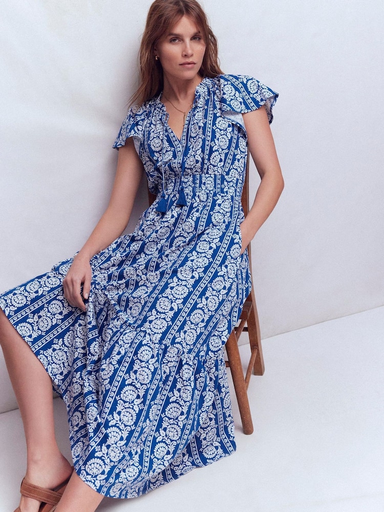 Boden Blue Tala Tiered Jersey Maxi Dress - Image 1 of 6