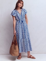 Boden Blue Tala Tiered Jersey Maxi Dress - Image 5 of 6