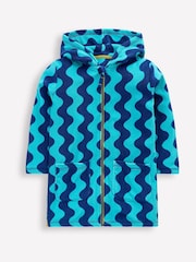 Boden Blue Towelling Zip-Up Throw-On Cover-Up - Image 1 of 3