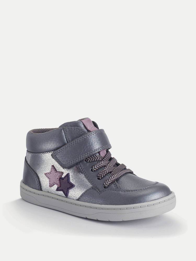 Start Rite Grey Orbit Leather High Top Ankle Boots - Image 2 of 6