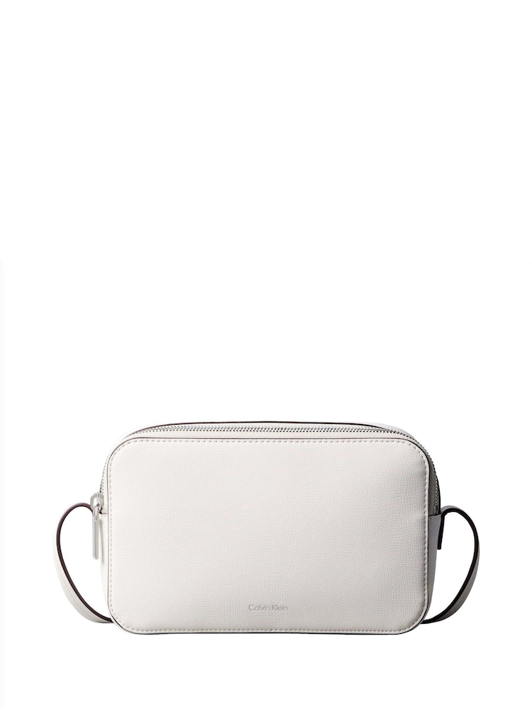 Calvin Klein White Foil Logo Camera Bag - Image 1 of 3