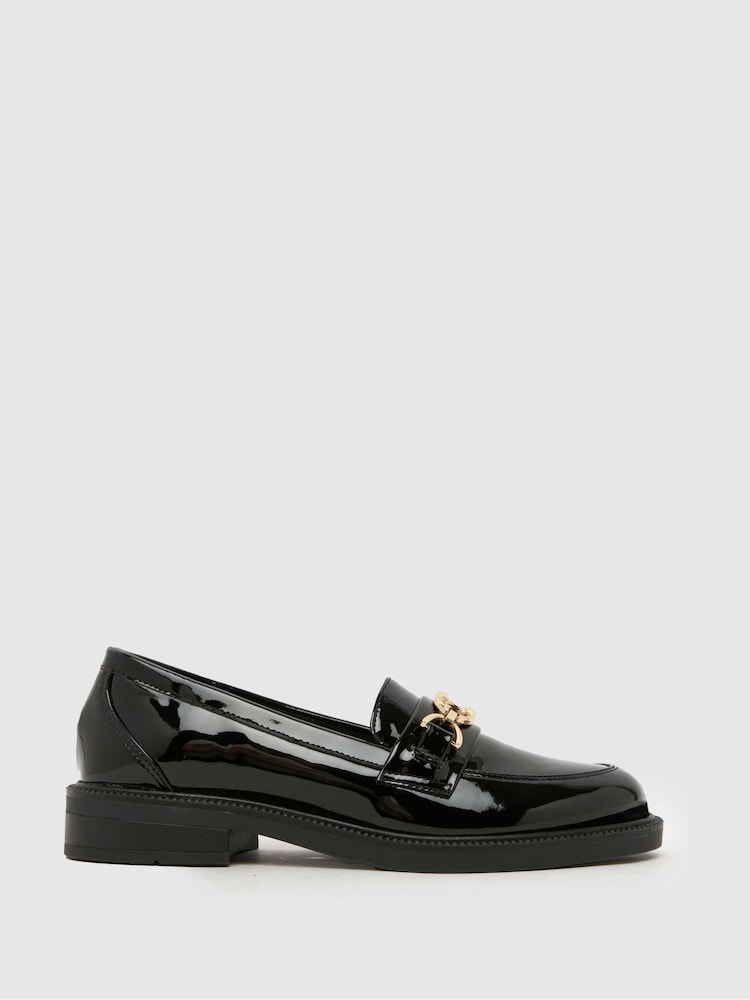 Schuh Black Luxe Hardwear Loafer - Image 1 of 4 Schuh Black Luxe Hardwear Loafer - Image 1 of 4