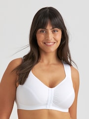 Miss Mary of Sweden White Cotton X-Back Non-Wired Bra - Image 1 of 3