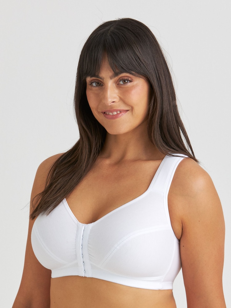 Miss Mary of Sweden White Cotton X-Back Non-Wired Bra - Image 2 of 3 Miss Mary of Sweden White Cotton X-Back Non-Wired Bra - Image 2 of 3