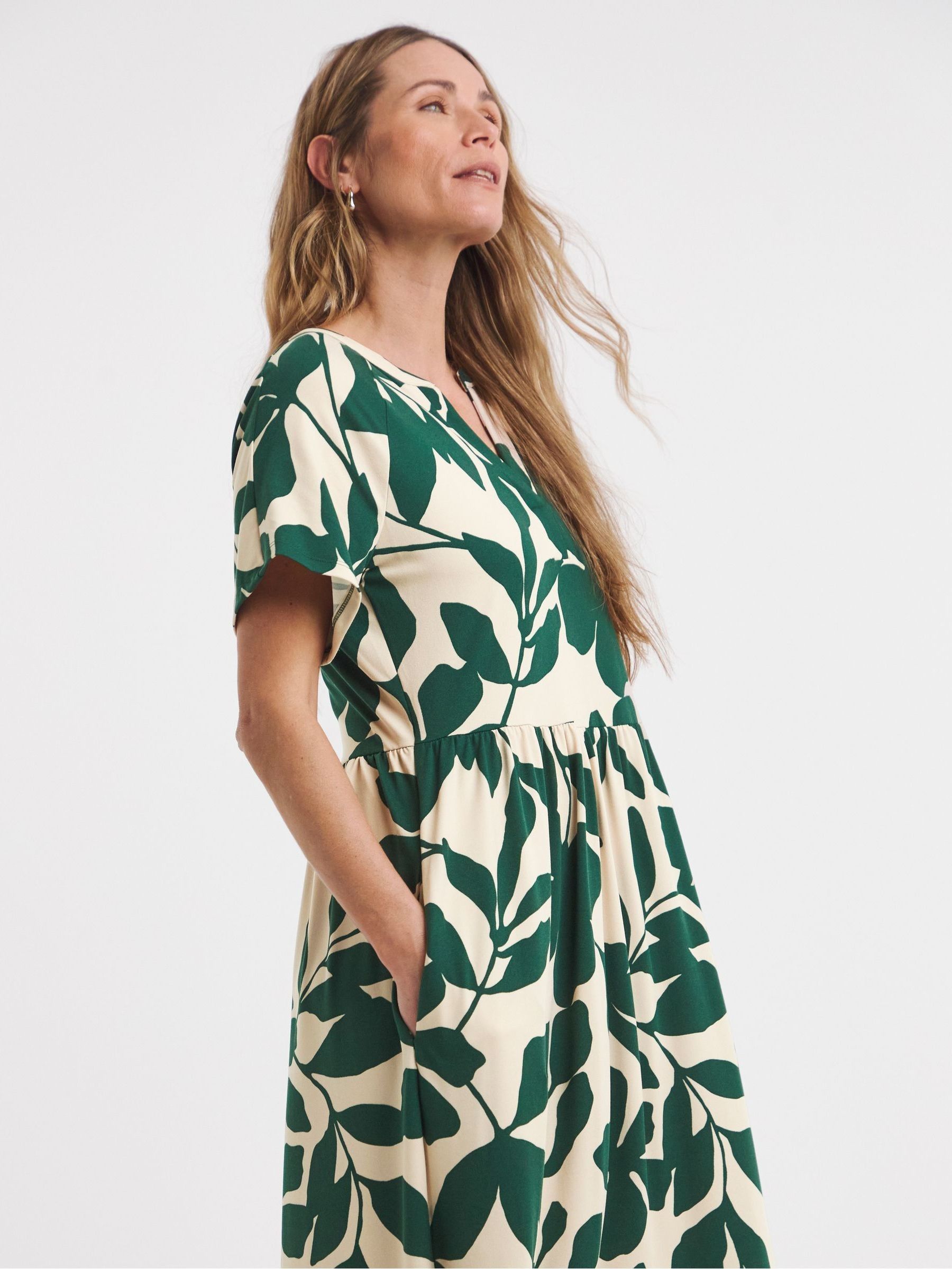 Buy JD Williams Green Soft Touch Notch Neck Maxi Dress from the