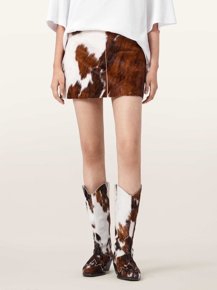 AllSaints Brown Dapple Mini Skirt - Image 1 of 6