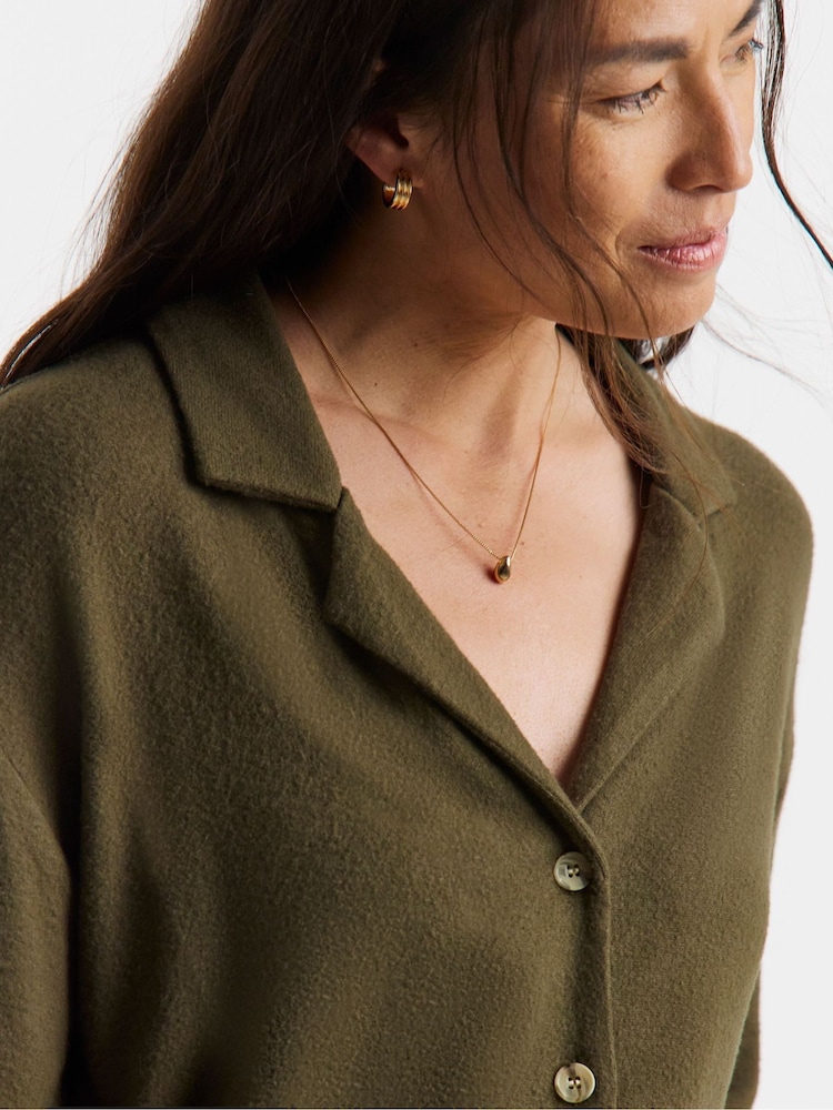 JD Williams Green Soft Touch Button Collared Top - Image 4 of 4