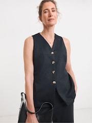 JD Williams Blue Ponte Pinstripe Waistcoat - Image 2 of 4