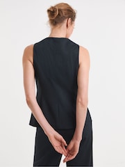 JD Williams Blue Ponte Pinstripe Waistcoat - Image 3 of 4