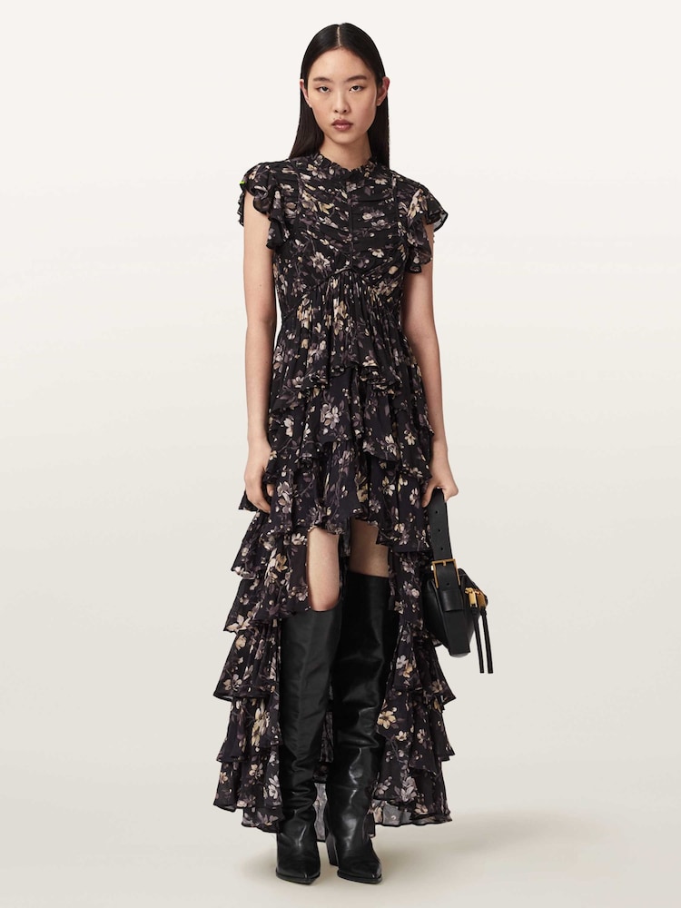 AllSaints Black Shaela Dress - Image 1 of 5 AllSaints Black Shaela Dress - Image 1 of 5
