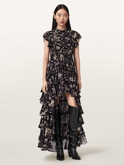 AllSaints Black Shaela Dress - Image 2 of 5