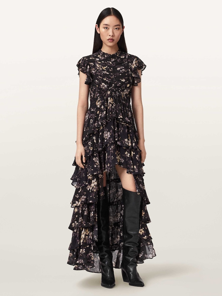 AllSaints Black Shaela Dress - Image 2 of 5 AllSaints Black Shaela Dress - Image 2 of 5