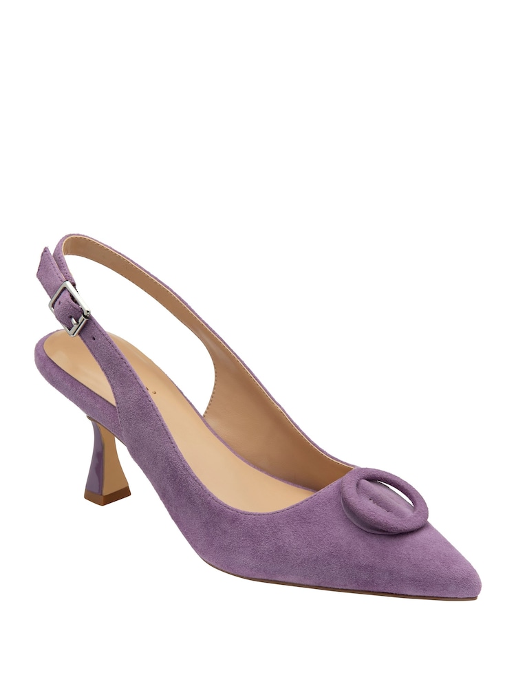 Lotus Purple Suede Slingback Court Shoes - Image 1 of 4