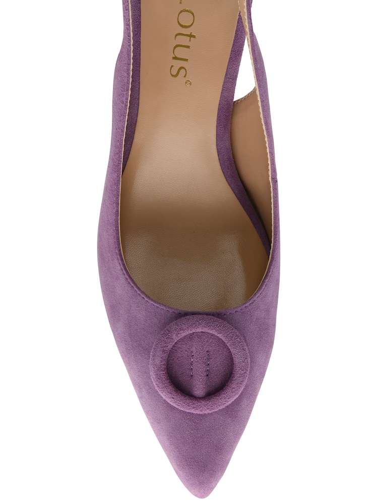 Lotus Purple Suede Slingback Court Shoes - Image 4 of 4
