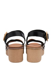 Schwarz - Lotus Leather Wedge Sandals - Bild 3 von 4