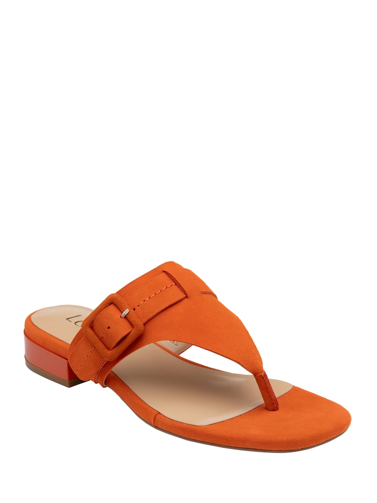 Lotus Orange Suede Toe-Post Mule Sandals - Image 1 of 4