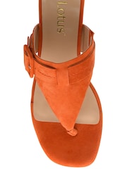 Lotus Orange Suede Toe-Post Mule Sandals - Image 4 of 4