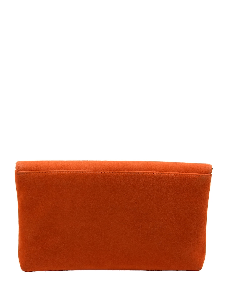Lotus Orange Clutch Bag with Chain - Image 2 of 4