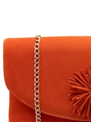 Lotus Orange Clutch Bag with Chain - Image 3 of 4
