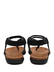 Lotus Black Flat Toe-Post Sandals - Image 3 of 4