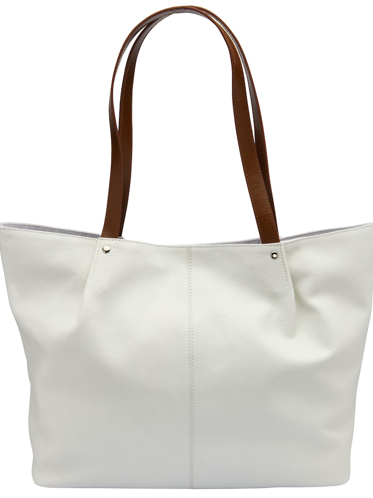 Lotus White Leather Shoulder Bag - Image 2 of 4 Lotus White Leather Shoulder Bag - Image 2 of 4