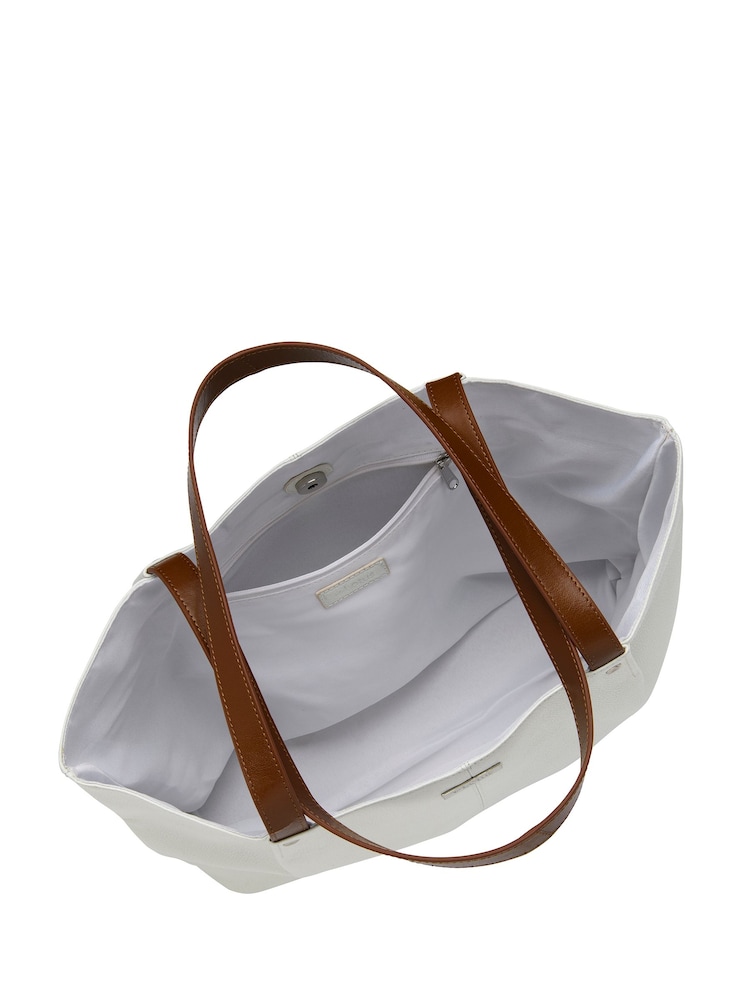 Lotus White Leather Shoulder Bag - Image 4 of 4 Lotus White Leather Shoulder Bag - Image 4 of 4