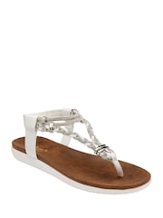 Lotus White Flat Toe-Post Sandals - Image 1 of 3