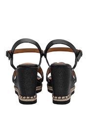 Lotus Black Open-Toe Wedge Sandals - Image 3 of 4